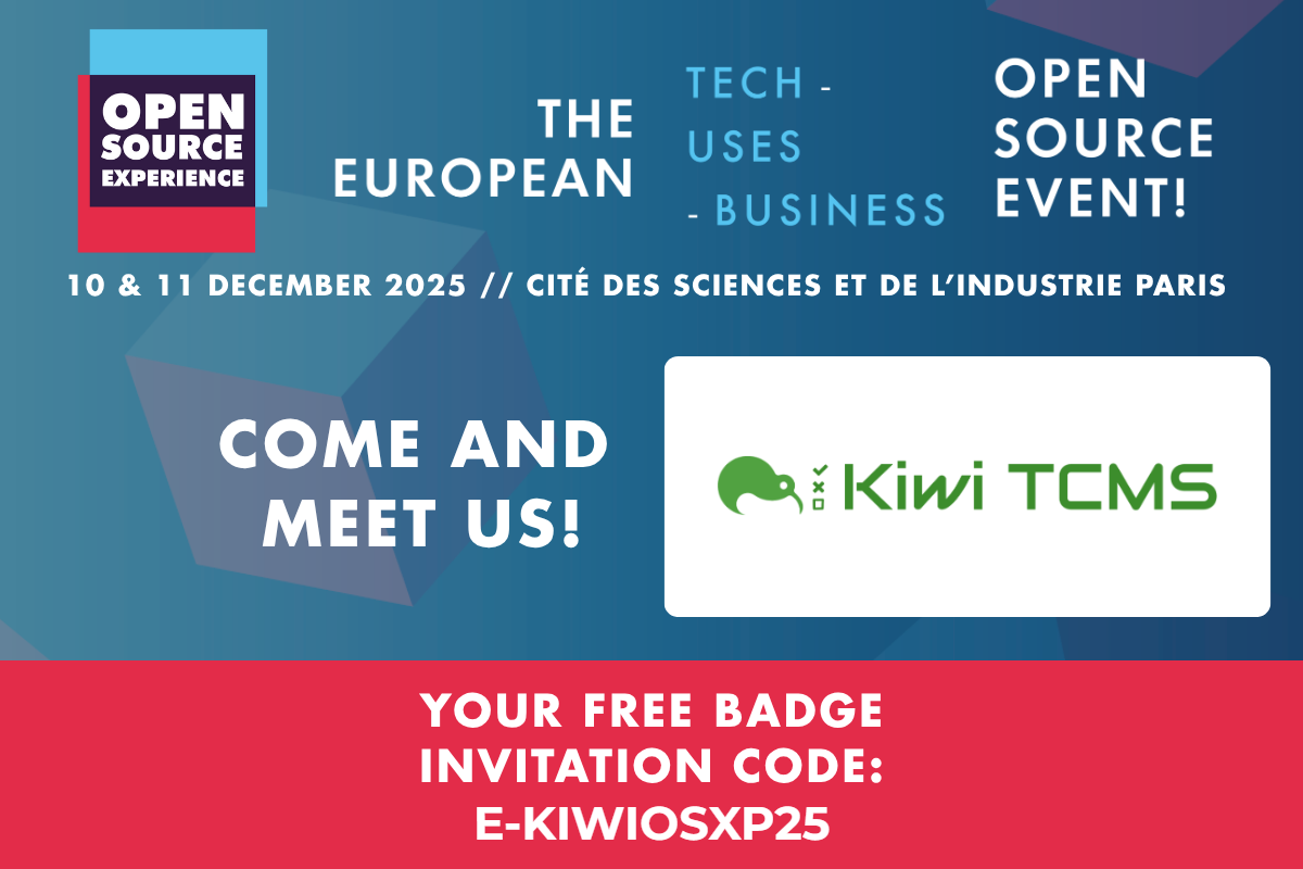 Kiwi TCMS - Meet Kiwi TCMS at Open Source Experience'25 in Paris