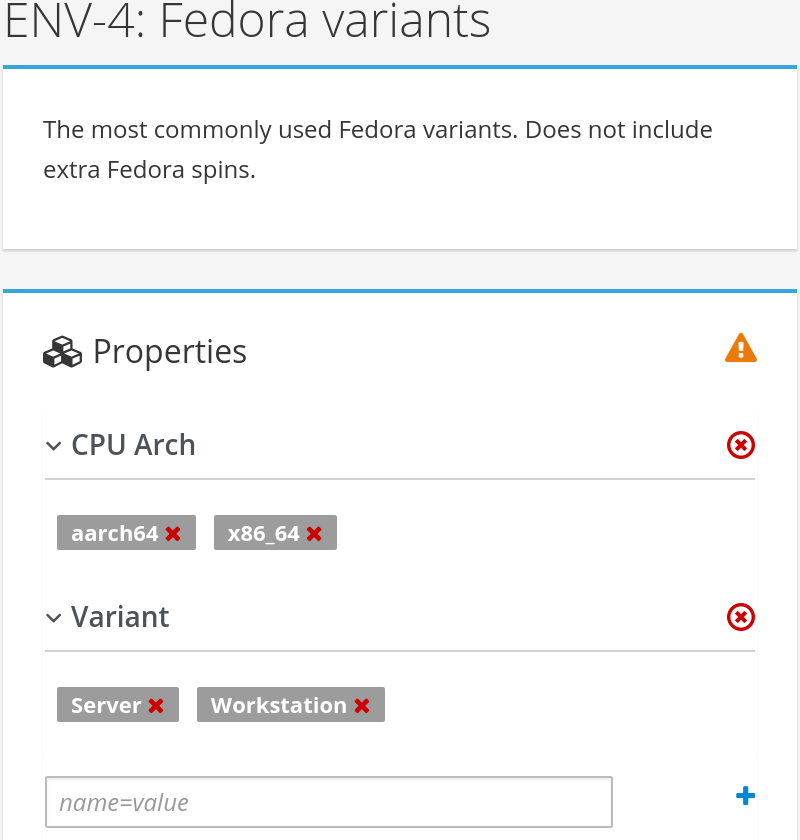 "Fedora variants represented as environment"